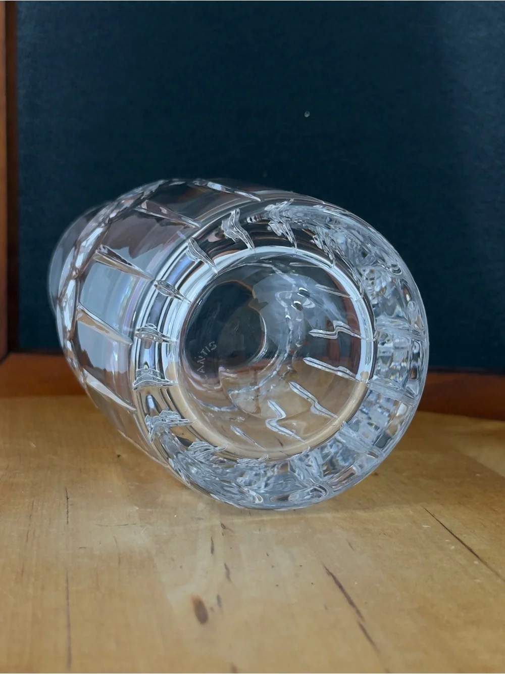 Vintage Atlantis “Omega Pattern” Crystal Vase or Carafe Hand Crafted in Portugal